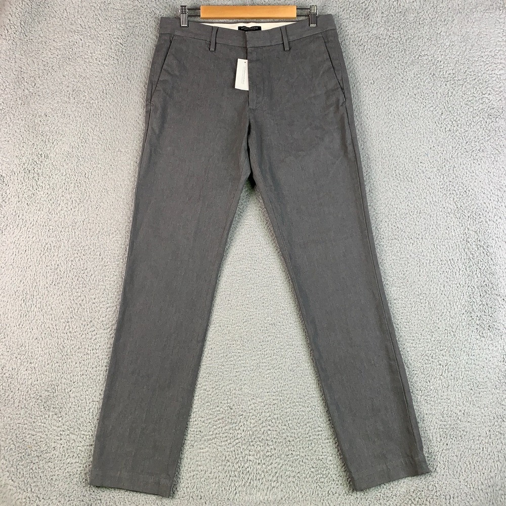 Banana Republic Aiden Pants Mens 32 x 34 Marble Gray Slim Fit Stretch Chino NEW